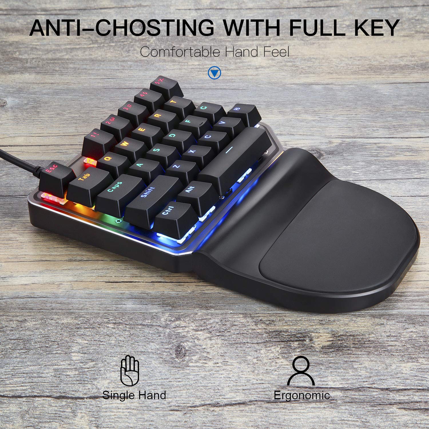 Amazon | MOTOSPEED K27 片手メカニカルミニゲームキーパッド 27キー 9